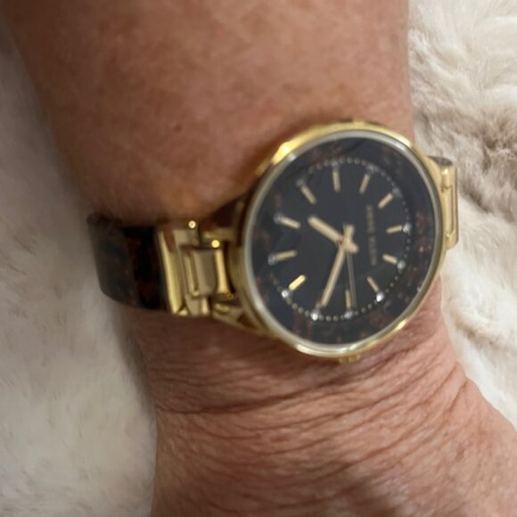 Anne Klein Gold Leopard Print Watch - Picture 5 of 5